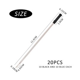 20 Capped Ballpoint Pen Refills, Blue Ink Refills, Metal Refills, Rotating Ballpoint Pen Refills, Refills, Smooth Refills, Student Stationery Accessories