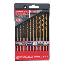 Custom Kobo 10 Piece Hex Shank HSS Steel Titanium Drill Blade Set 13 – 722 820301