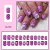 MIXFOSAHN Easter Press on Nails Short Square Fake Nails Purple