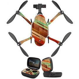 MightySkins Skin Compatible with GoPro Karma Drone Headphones wrap Cover Sticker Skins Abstract Wood