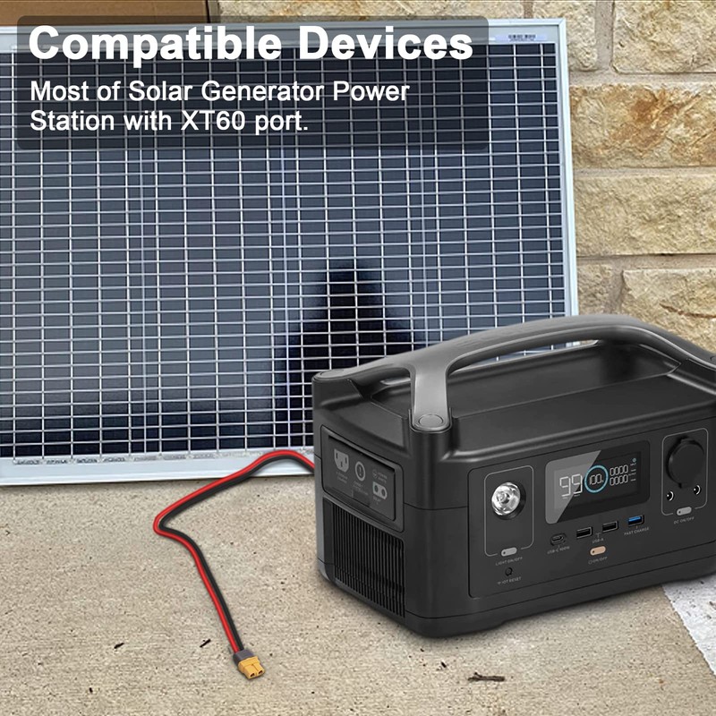 iGreely SAE to XT60 Connector Cable Solar Panel Adapter for