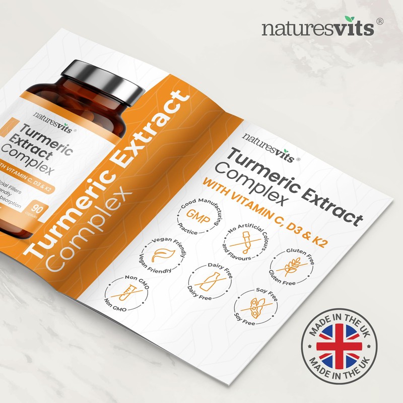 Turmeric and Black Pepper Capsules, 90 Count - High Strength