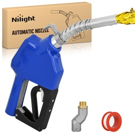 Nilight 3/4" NPT Fuel Nozzle with Fuel Hose Swivel, Automatic Shut Off Gas Pump Transfer Refilling Nozzle with Adjustable Speed Padlock for Gasoline, Kerosene, Diesel