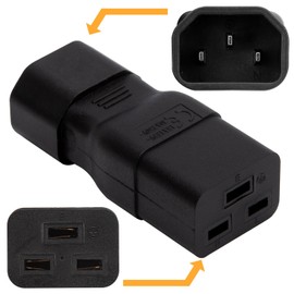 2 Pack IEC320 C14 to C19 AC Power Adapter, WINXUS PDU UPS Power IEC Male C14 to Female C19 Adapter IEC Connector
