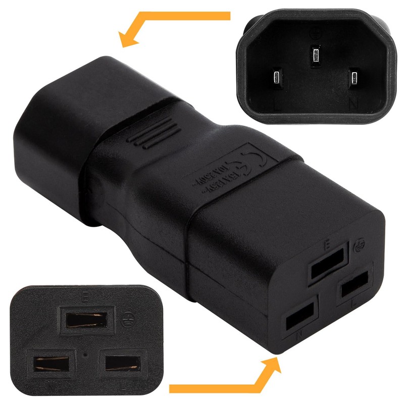 2 Pack IEC320 C14 to C19 AC Power Adapter, WINXUS