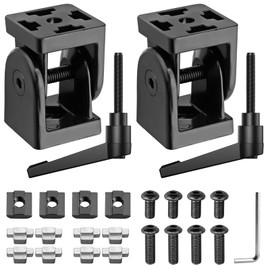 JiGiU 2PCS Angle Connector Joint Connector 4040 Nut 8 Flexible Hinge 180° Rotation Range with Clamping Lever Zinc Alloy Joint Connector for 4040 EU Standard Aluminum Extrusion Profile-Black
