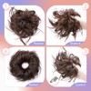 S-noilite Messy Hair Bun Extension Elastic Rubber Band Tousled Scrunchie