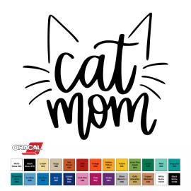 Oracal 651 Cat Mom Die Cut Permanent Sticker Vinyl Decal 3.5" Oracal 651 CHOOSE COLOR