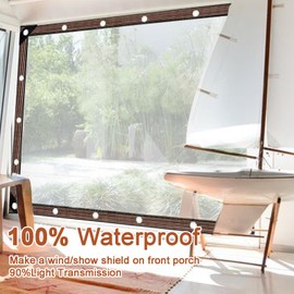 Lona Transparente Impermeable, Lona de Polietileno Transparente con Ojales, Plegable Cubierta Transparente a Prueba de Lluvia con Borde Reforzado y Cuerda para Camping Patio jardín Gallinero (2×3m)