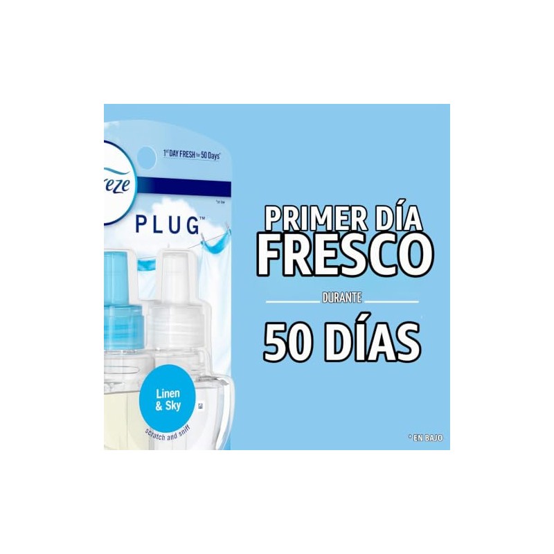 Febreze Ambientadores enchufables, resistentes y nítidos, eliminadores de olores, repuesto