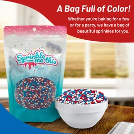 Patriotic 4th of July Independence Day Memorial Day Red White & Blue Edible Small Star Sprinkles For Decorating Cupcakes, Cakes, Cookies, and Ice Cream! (12 Oz)
