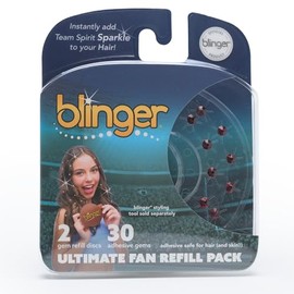 blinger® Ultimate Fan Refill Pack with 30 Precision-Cut Glass Crystals |Instantly Sparkle in Team Spirit Colors | Hair-Safe – Bling In Brush Out - Brown