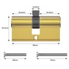 MANICAF Knob Cylinder 30/30, Euro Cylinder Lock, Lock Cylinder with