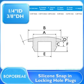 25 Pcs 10 mm Silicone Rubber Plugs Snap in Locking Hole Plugs for 10-10.5 mm (3/8"-7/16") Round Holes, Flush Type Rubber Stoppers, Flexible Tube Pipe End Caps Covers, Waterproof Sealing Plugs, Black