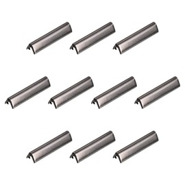 sourcing map 24 Pieces Belt Buckle End Tips, 30mm/1.18" Band Crimp Clasps for Leather, Webbing, DIY Crafts, Metallic Black