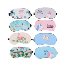 Set of 8 Pcs Unicorn Sleep Eye Mask and Flamingo Sleeping Mask Eyeshade Eyepatch Sleep Eye Cover for Travel Napping Rest Pajamas Party Accessories