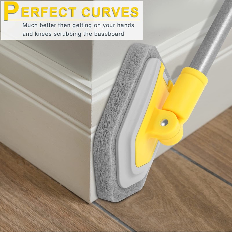 Lalafancy Baseboard Cleaner Tool with Long Handle 3 Reusable Cleaning