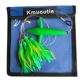 Kmucutie One Set of seawater Big Game Fishing Bait Marlin Tuna Trolling Lures with Bag Fishing Tackle (Color-F)