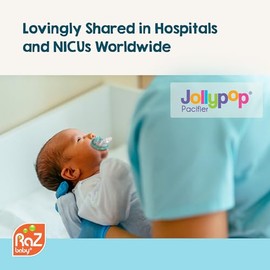 RaZbaby RaZbuddy JollyPop Pacifier Holder w/Removable Baby Pacifier - 0m+ - BPA Free - Penguin
