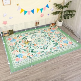 Glittme Guinea Pig Cage Liners 91"x 63"Reusable and Washable Guinea Pig Pee Pads Guinea Pigs Bedding Super Absorbent Guinea Pigs Mat Non Slip Pad for Small Animals