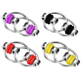 4 PCS Bike Chain Fidget Toys – Flippy Chain Stress Relief Gadgets for Adults & Teens – Ideal Discreet Fidget Toys for Anxiety, ADHD & Autism – Durable, Pocket-Sized Stress Reducers (Multicolour)