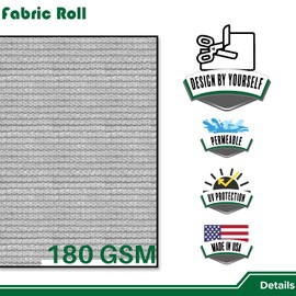 Goleray 8'x50' Shade Cloth Sun Shade Fabric Roll Replaceable Canopy Pergola Cover UV Block Sunshade Sail Screen for Outdoor Patio Garden Gazebo Porch Deck, Gray