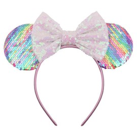 Stylish Mouse Ears Bow Headbands, Glitter Hairbands for Women Girls Kids Party Decoration Christmas Cosplay Costume