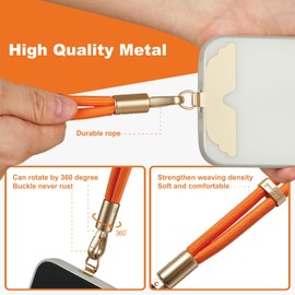 GOODAYY Wrist Strap Lanyard, Adjustable Elasticity Phone Wrist Strap with 1 Metal and 1 Nylon Patch, Universal Phone Lanyard for Outdoor Multifunctional Phone Accessories (Matte Grey Metal, Grey)