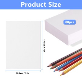 80 Watercolor Paper Pads, 5" x 7", 140LB/300GSM White Cotton Bulk, White Drawing Drawing Paper Heat Press Adult Crafts Painting Supplies