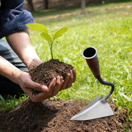 Garden Hoe | Flower Planting Digging Tool | Anti-Slip Manual Triangle Hoe for Soil Preparation Backyard Garden Greenhouse Landscaping