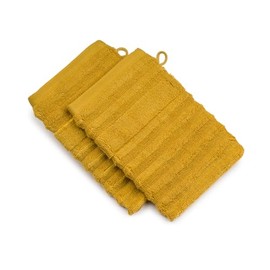 Gözze Set of 2 Milan Terry Cloth CO/CV (Bamboo), 70%/30%, Wash Mitt, 17 x 24, Mustard