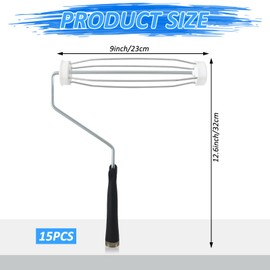 15 Pcs 9 Inch Paint Roller Painting Roller Frame 5 Wire Brush Supplies for Wall House Homes
