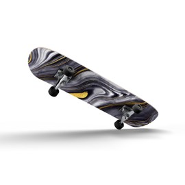 DesignSkinz - Decorative and Protective Scratch Resistant Skin Vinyl Wrap Kit for Skateboard Decks - Vivid Agate Vein Slice Foiled V17