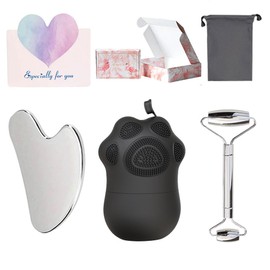Un Accesorio Facial para Aplicar Hielo, Iluminar el Cutis y limpiar el Rostro, Que Incluye una Bolsa de Almacenamiento Gris y una Bonita Tarjeta de Fe