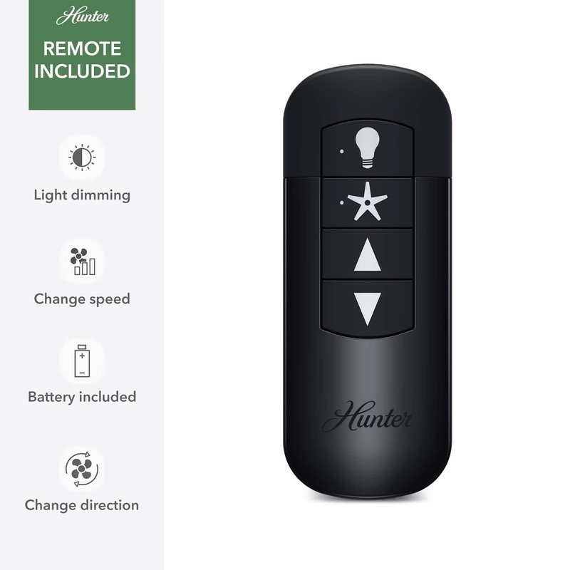 Hunter Fan 48 Inch Black Ceiling Fan with LED Light