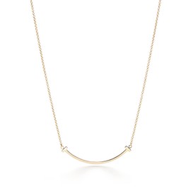 Jewktuai Smile Necklace, Women's, Popular, T Necklace, Pendant, 925 Silver, Hypoallergenic, Simple Necklace, Top Grade Cubic Zirconia, Anniversary Gift, Silver, na
