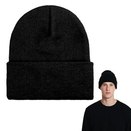 LAOTIDui Winter Beanies for Women Men Slouchy Beanie Hats Knit Caps Soft Unisex Black