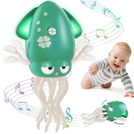 Electric Dancing Octopus Baby Toy – Automatic Evasion, LED Lights & Music, Sensory Development Gift for Infants, Toddlers Ideal Birthday Present