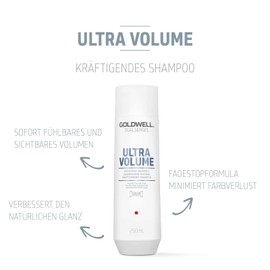 Goldwell Dualsenses Ultra Volume Shampoo for Fine & Weak Hair, Fullness & Easy Care, Professional Hairdresser Hair Care, 250 ml