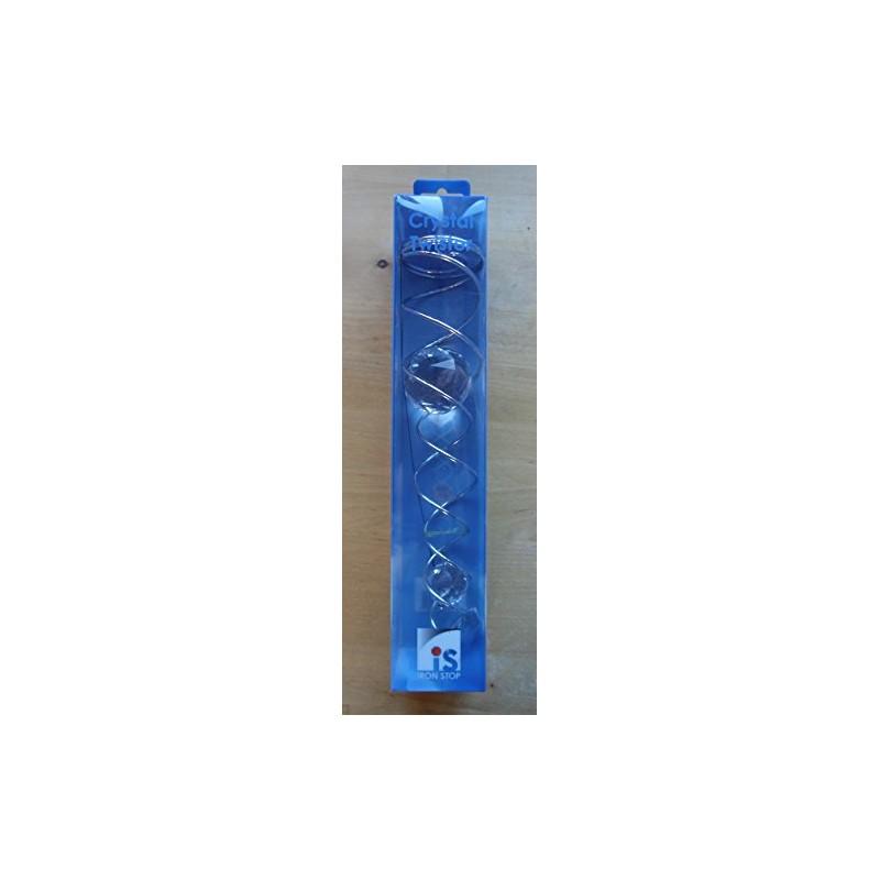 Iron Stop 34cm SILVER Spiral Twister with CLEAR Crystal. Wind