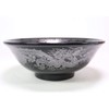 Chinese Single Item, Black Glazed Silver Dragon Crest 6.8 Shallow