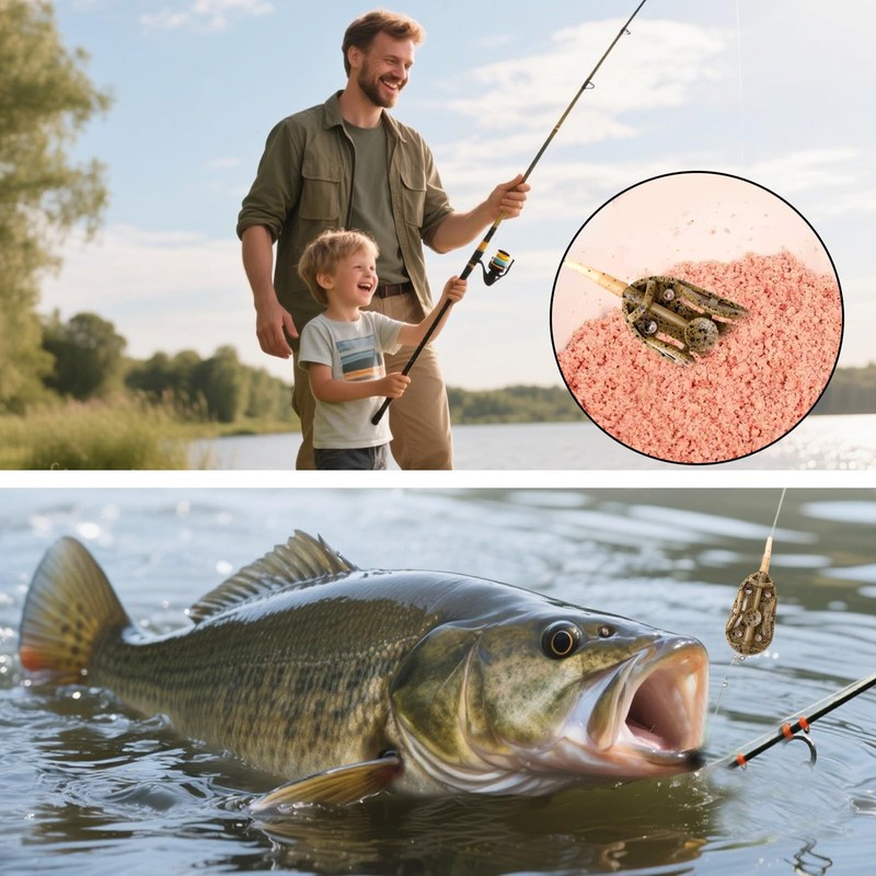 3-Pack Inline Method Fishing Feeders Set with Bait Mould, Quick