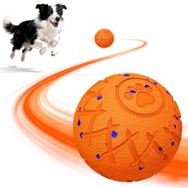 hipibbo Interactive Dog Toys Dog Ball, Durable Motion Pet Toys for/Small/Medium/Large Dogs, Christmas Birthday Gifts, Automatic Moving, Bouncing and Rotating, E-TPU Material, IP54 Waterproof (Orange)