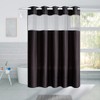 Dark Grey No Hook Extra Long Shower Curtain 96 Length,Polyester