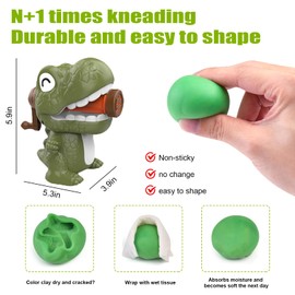 TAGYSH Playdough Sets for Kids Ages 4-8, 37 Pcs Set Dinosaur Playdough Set, Dinosaur Noodle Maker, Kitchen Toy Playdough Clay for Making Noodle Cookies, Playdough Set for Boys and Girls