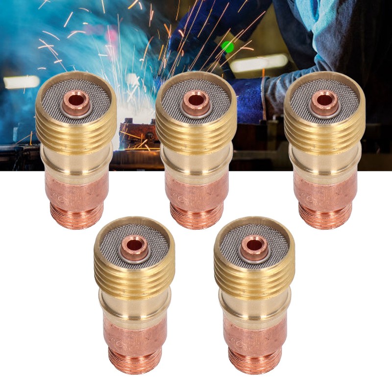5Pcs 3/32in Gas Lens Collet Body Metal Welding Connector Replacement
