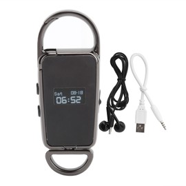 S23 Black Mini Key Ring Shape USB Flash Drive MP3 Player Noise Reduction Audio Recorder32GB (About 384 hours)