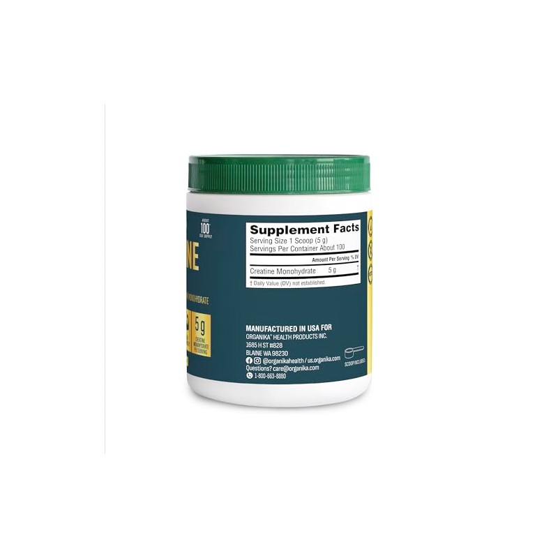 Organika Creatina Monohidratada Micronizada Alta Pureza Sin Sabor 500 g