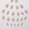Short Almond Press on Nails White Ombre Fake Nails with