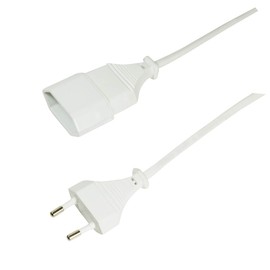 LogiLink CP125 Power Cable Euro CEE 7/16 Male to Female 1 m White
